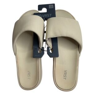 VRST Mens Khaki Sand Slide Sandals Padded Strap VRST25MS13 Size 10 Resortwear